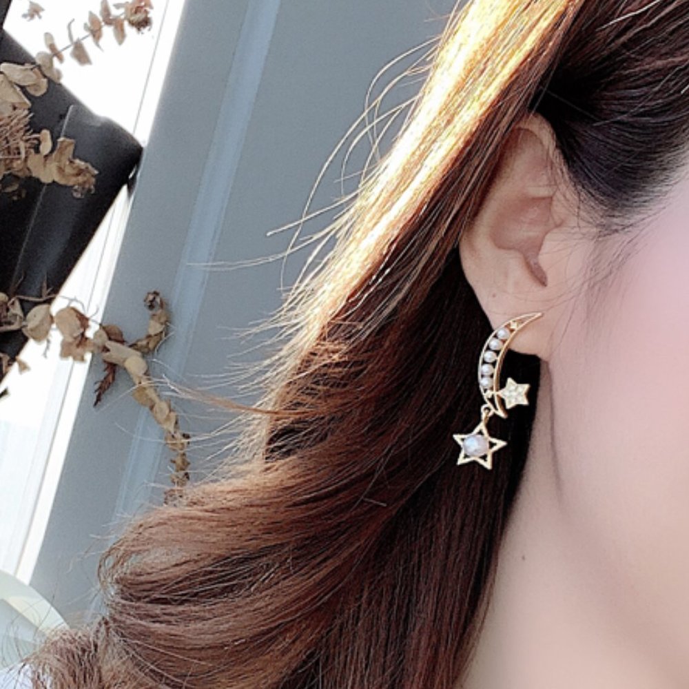 Moon Star boho dangle earrings - Picture 6 of 9